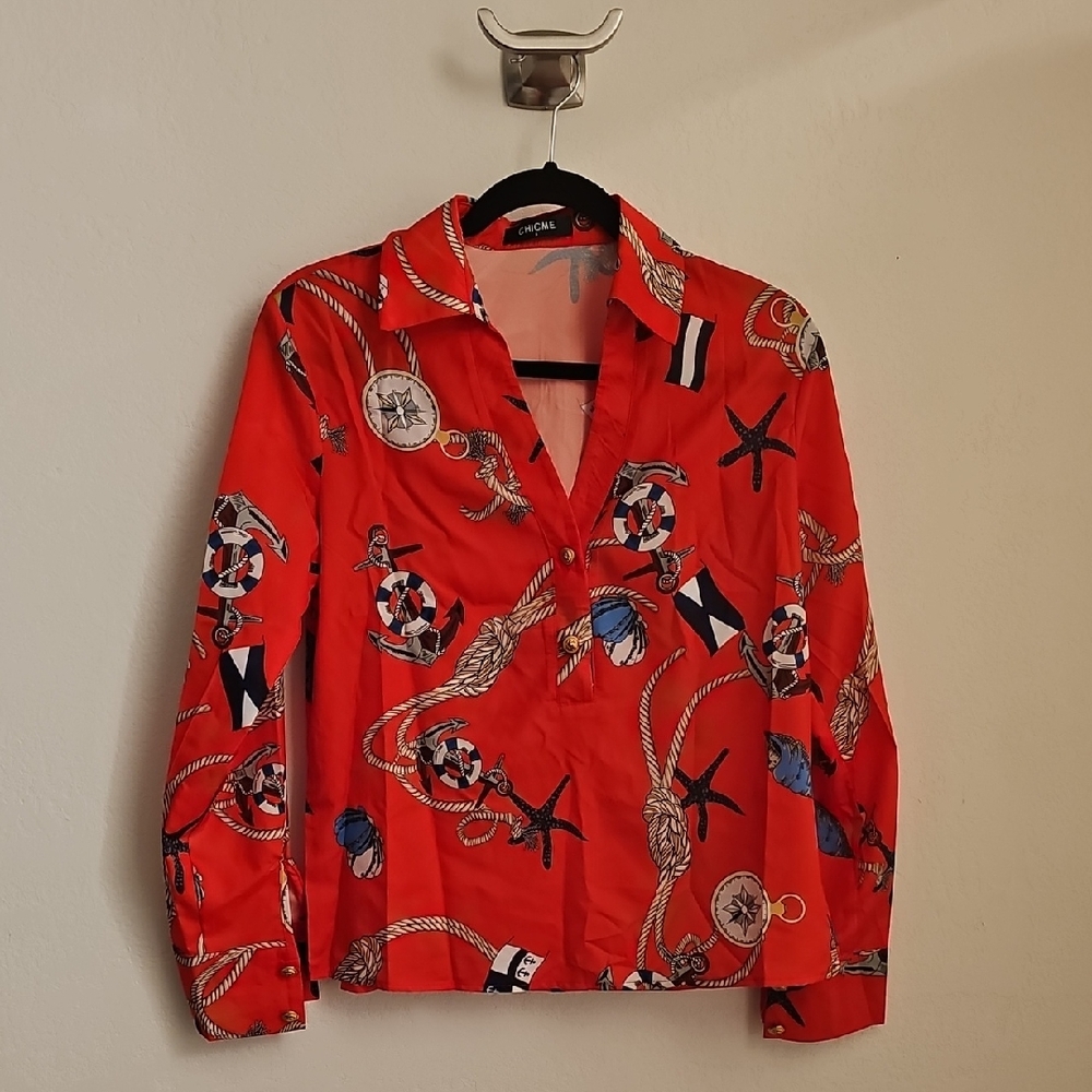 Chic Nautical Red Women's Jacket